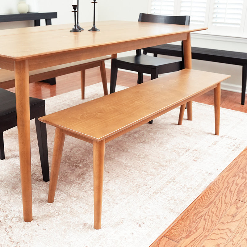 Save 17% • Plank Beam 59" Mid Century Modern Dining Bench, Wooden Bench - View #13