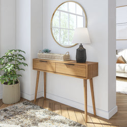 Mid-Century Modern Console Table with Storage - 46" Console Table Plank+Beam Pecan