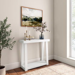 Classic Console Table with Shelf - 36” Console Table Plank+Beam White