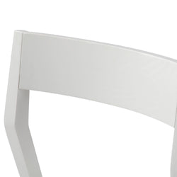 White modern chair backrest close-up design.