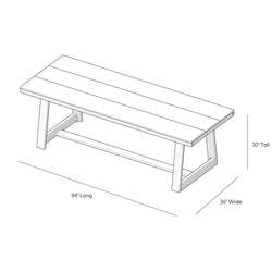 Classic Dining Table - 94" Dining Table Plank+Beam