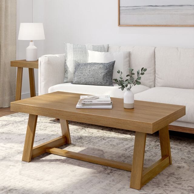 Classic Coffee Table - 48" Coffee Table Plank+Beam Pecan Wirebrush
