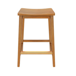 Wooden bar stool with a minimalist design and natural finish, ideal for modern interiors.
