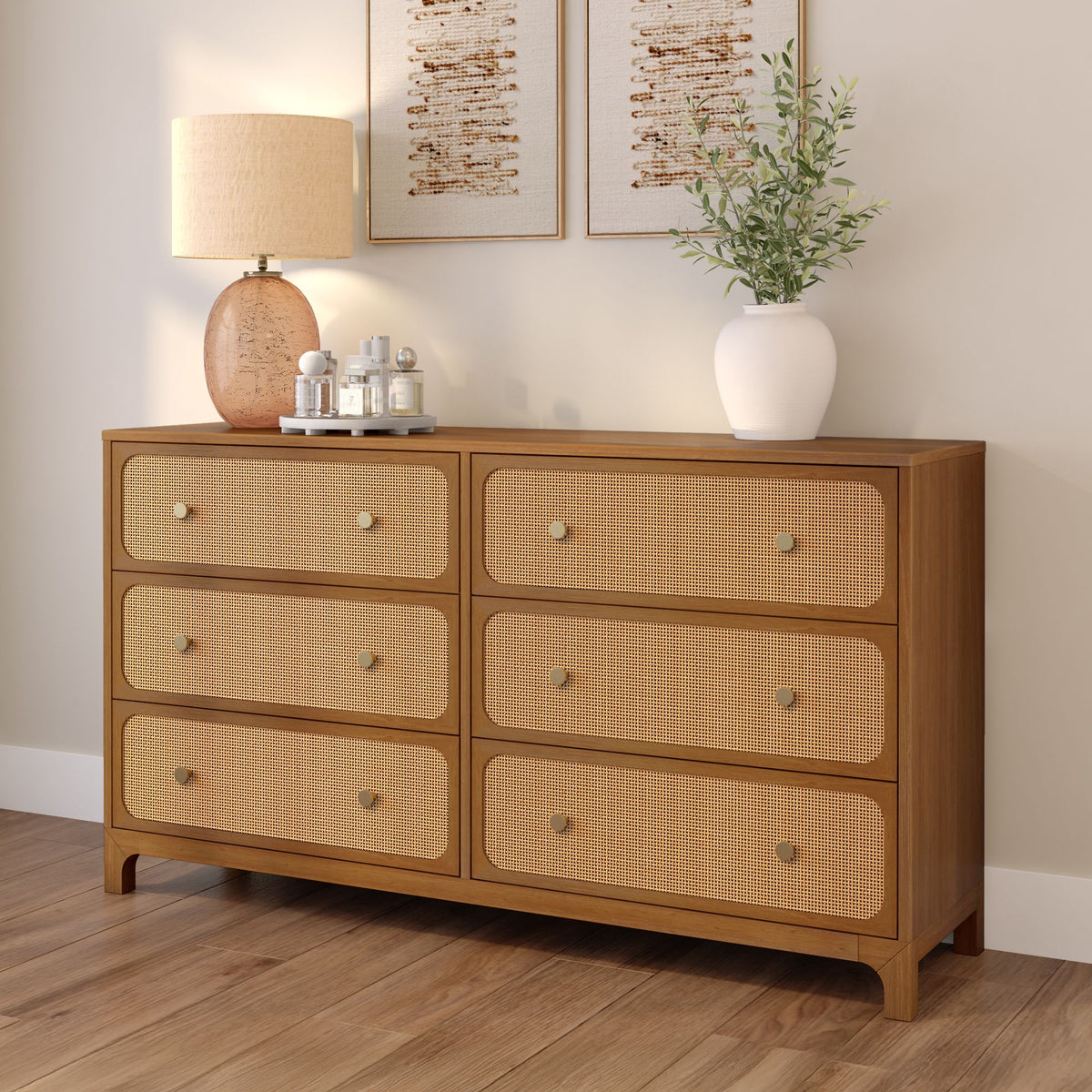 white christmas dresses Elio Rattan 6 Drawer Dresser – Plank+Beam