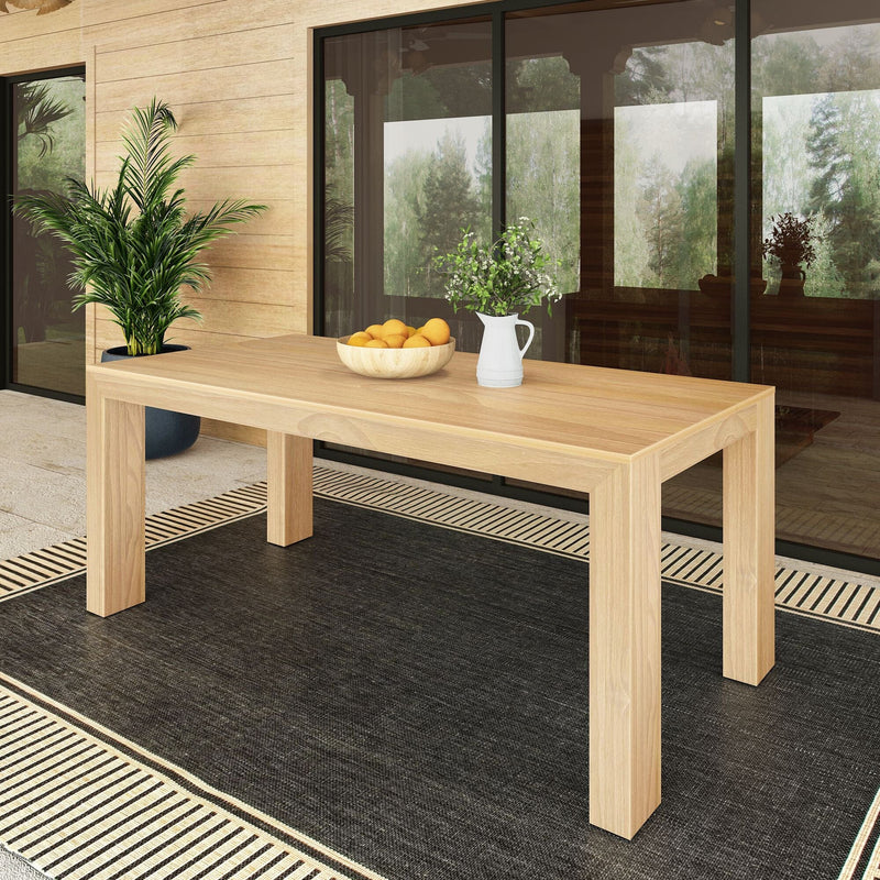 Modern Outdoor Solid Wood Table - 72" Outdoor Table Plank+Beam Blonde Wirebrush