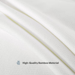 Soft white bamboo fabric showcasing high-quality texture, ideal for eco-friendly textiles.