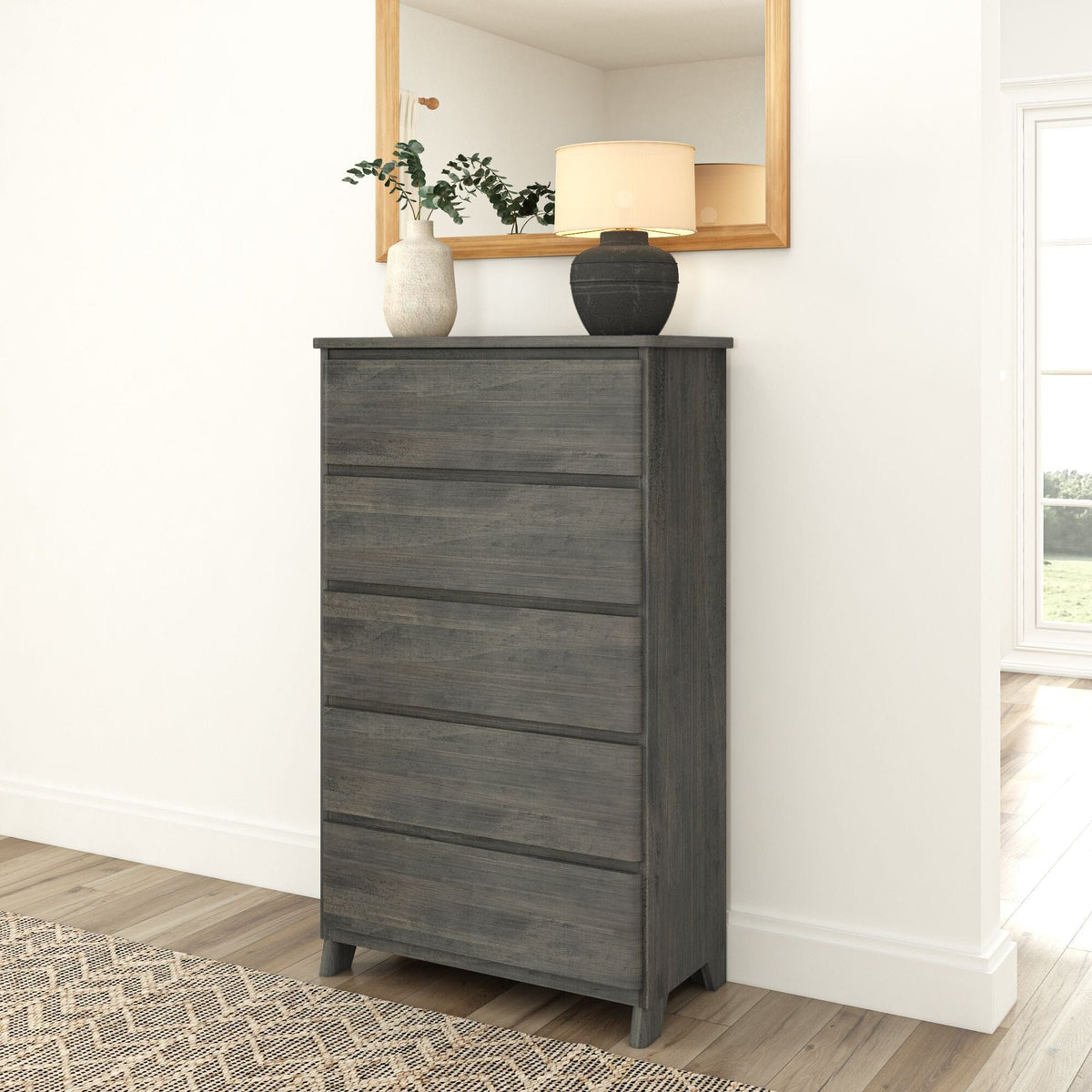 5 Drawer shops Chest in Gray Dresser