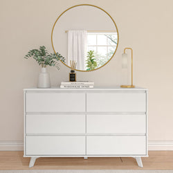 Modern 6-Drawer Dresser Dresser Plank+Beam White