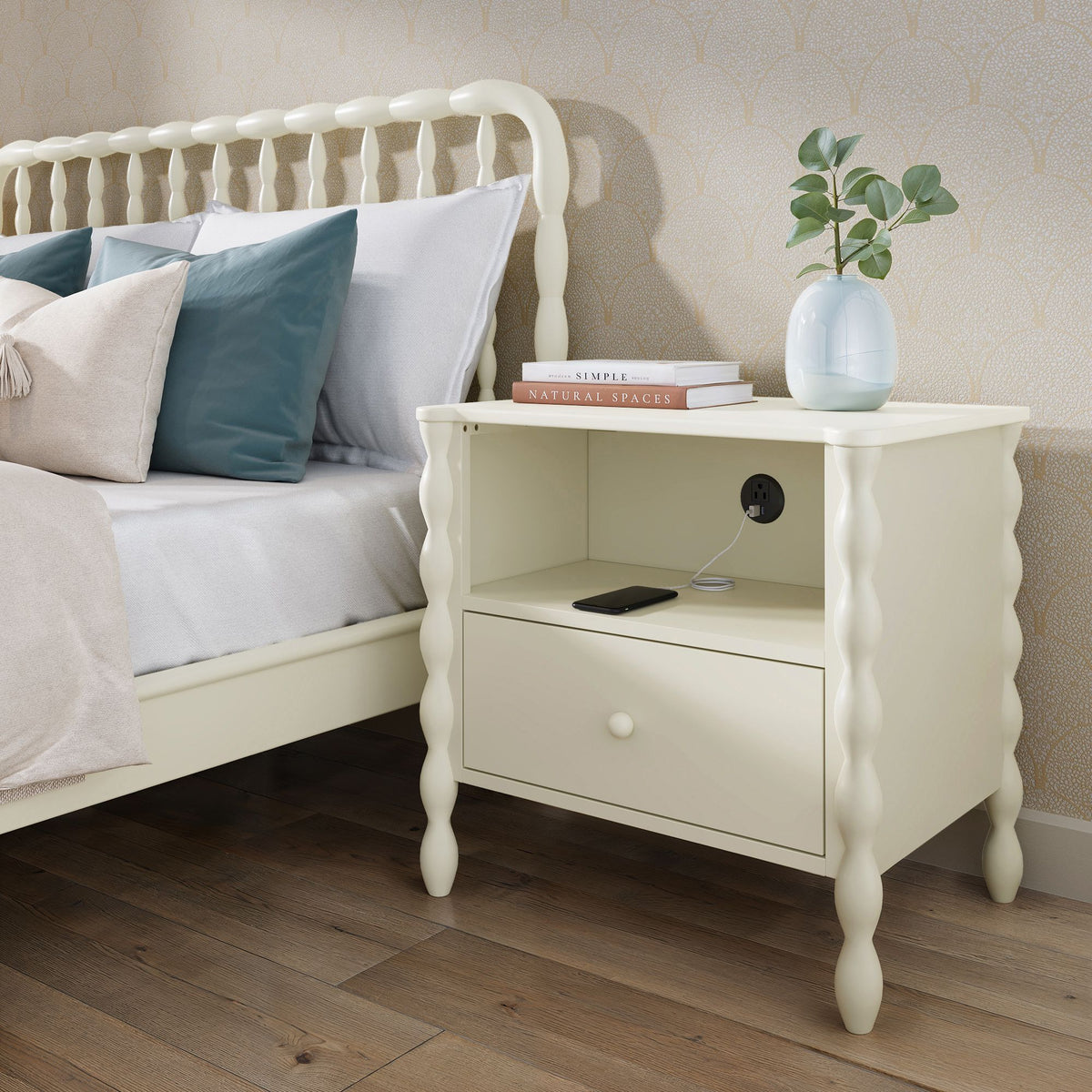 Lind Nightstand with Charging Station – Plank+Beam