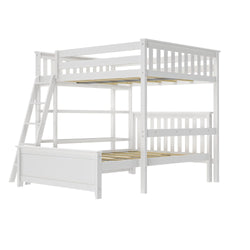 Classic Full/Full L-Shaped Bunk Bed + Bookcase Bunk Beds Plank+Beam