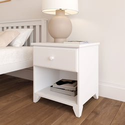 Classic Nightstand with Shelf Nightstand Plank+Beam White