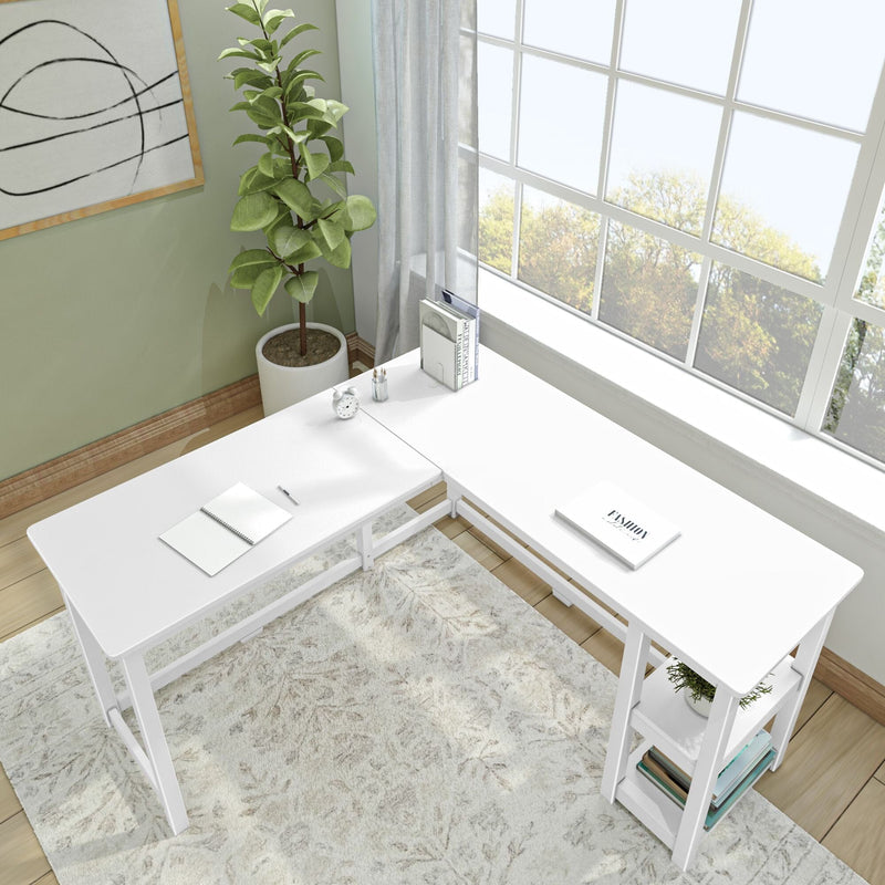 Corner Desk with Shelves Desk Plank+Beam
