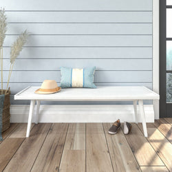 Mid-Century Modern Entryway Bench - 56" Entryway Bench Plank+Beam White