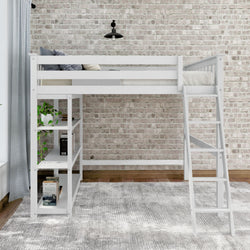 Classic Loft Bed With Bookcase - Full Loft Beds Plank+Beam