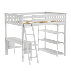 Classic Loft Bed With Bookcase + Desk - Full Loft Beds Plank+Beam