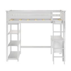 Classic Loft Bed With Bookcase + Desk - Full Loft Beds Plank+Beam
