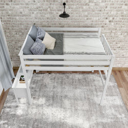 Classic Loft Bed With Desk + Ladder on End - Full Loft Beds Plank+Beam