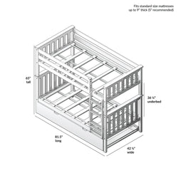 Classic Twin over Twin Bunk Bed + Trundle Bunk Beds Plank+Beam
