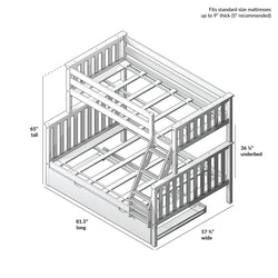 Classic Twin over Full Bunk Bed + Trundle Bunk Beds Plank+Beam