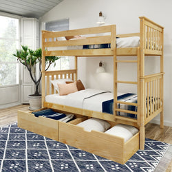 Classic Twin over Twin Bunk Bed + Underbed Storage Bunk Beds Plank+Beam Natural