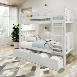 Classic Twin over Twin Bunk Bed + Underbed Storage Bunk Beds Plank+Beam White