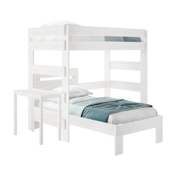 Rustic Twin/Twin L-Shaped Bunk Bed + Desk Bunk Beds Plank+Beam