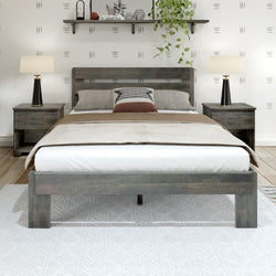 Rustic Slatted Bed - Queen Single Beds Plank+Beam