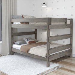 Rustic Queen over Queen Bunk Bed Bunk Beds Plank+Beam Driftwood