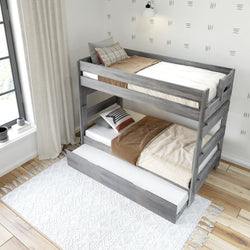 Rustic Twin over Twin Bunk Bed + Trundle Bunk Beds Plank+Beam