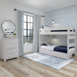 Rustic Twin over Twin Bunk Bed + Underbed Storage Bunk Beds Plank+Beam