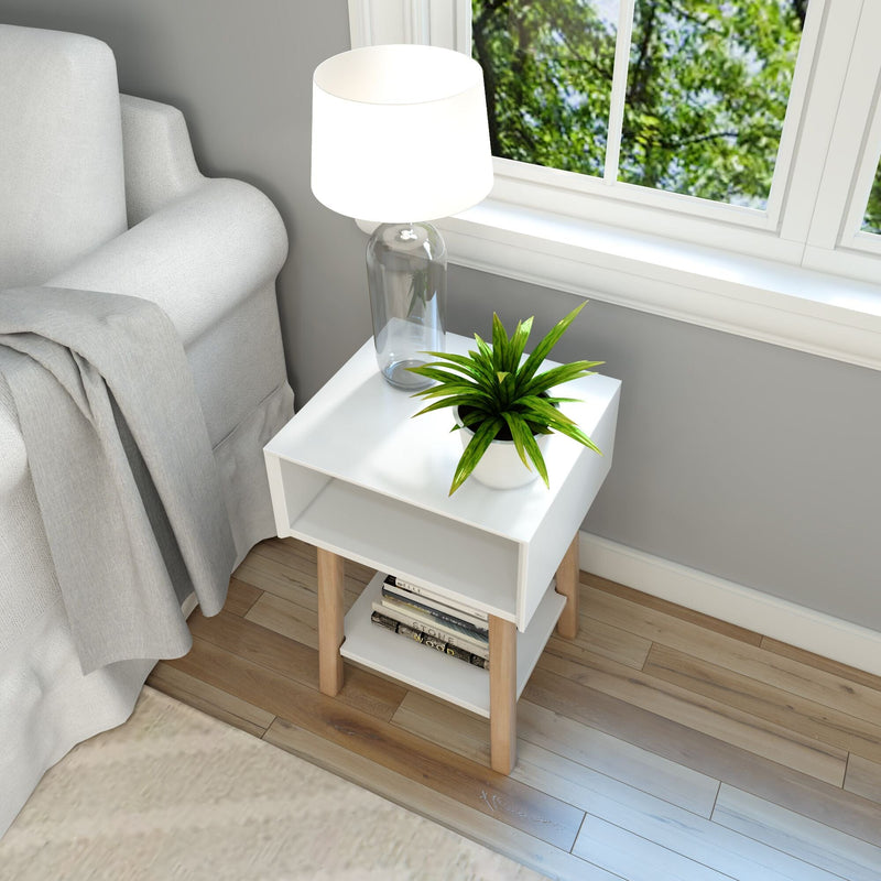 Mid-Century Modern Side Table with Storage - 18" Side Table Plank+Beam