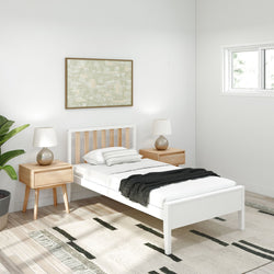 Modern Bed - Twin Single Beds Plank+Beam White and Blonde