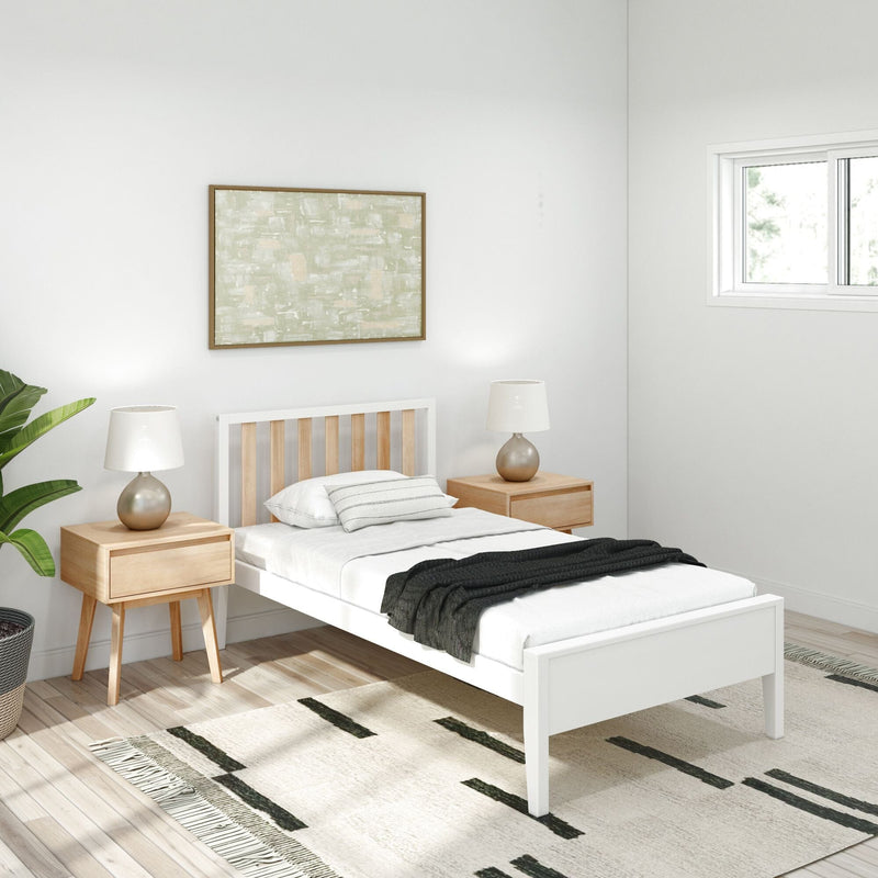 Modern Bed - Twin Single Beds Plank+Beam White and Blonde