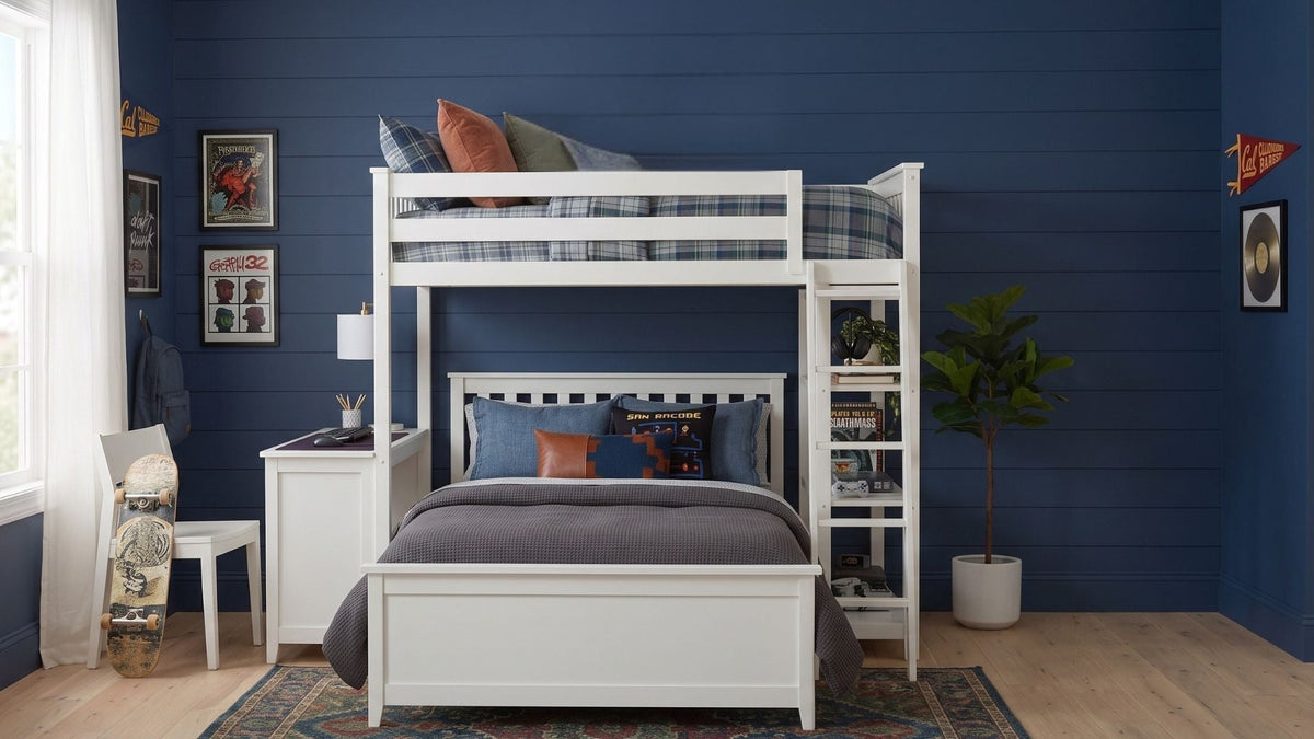 cool blue teen boy bedroom idea