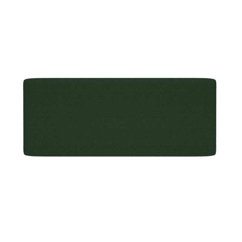 Dark green rectangular textured runner mat with rounded corners isolated on white background