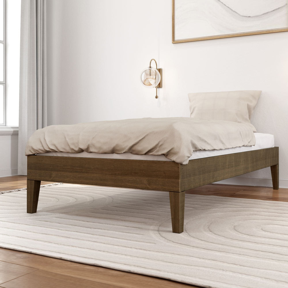 Platform Bed - Twin Single Beds Plank+Beam Matte Walnut 