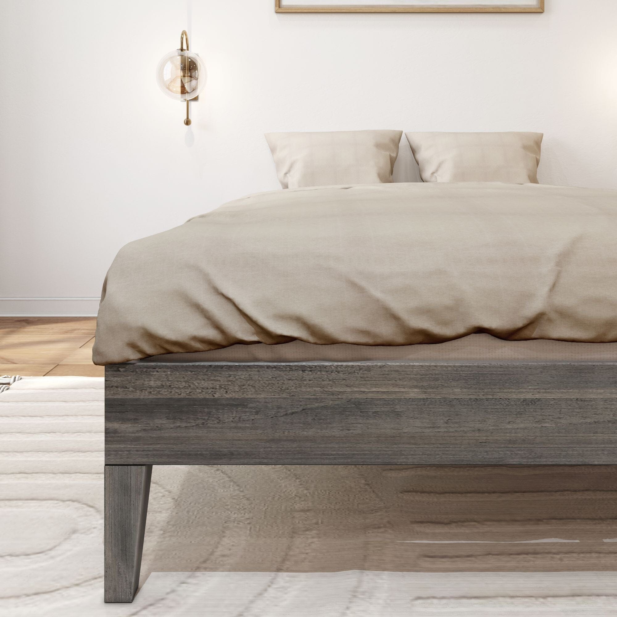 Plank+Beam Full Size Bed Frame, Solid Wood Adults Platform Bed, No Box Spring Needed - Thumbnail 5