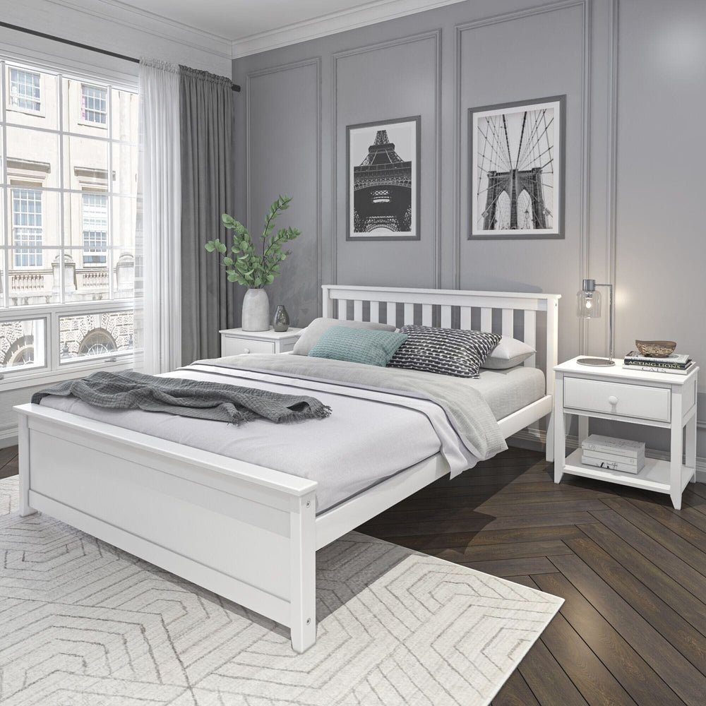 Classic Queen Bed Single Beds Plank+Beam White 