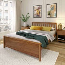 Classic Queen Bed Single Beds Plank+Beam Pecan 
