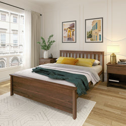 Classic Queen Bed Single Beds Plank+Beam Walnut 