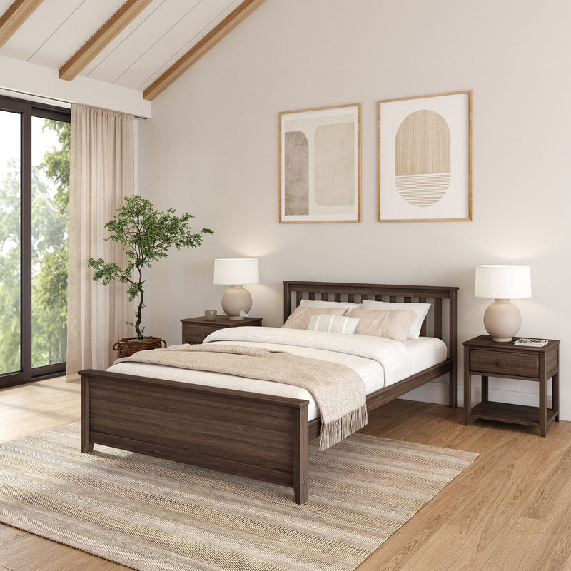 Classic Bed - Queen Single Beds Plank+Beam Walnut 