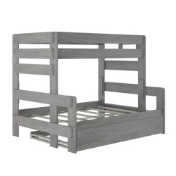 Rustic Twin over Full Bunk Bed + Trundle Bunk Beds Plank+Beam Driftwood 