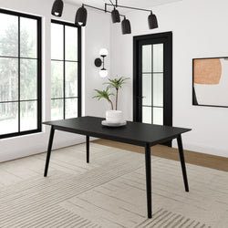 Mid-Century Modern Solid Wood Dining Table - 72" Dining Table Plank+Beam Black 