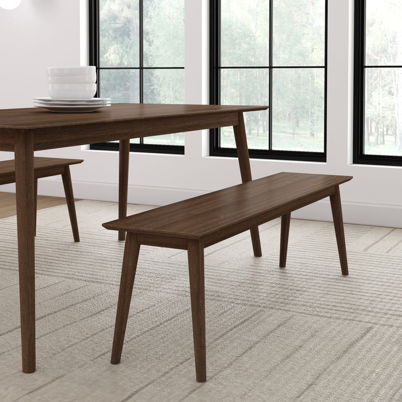 Mid-Century Modern Dining Bench - 59" Dining Bench Plank+Beam Walnut 