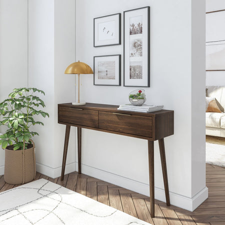 Mid-Century Modern Console Table with Storage - 46" Console Table Plank+Beam Walnut 