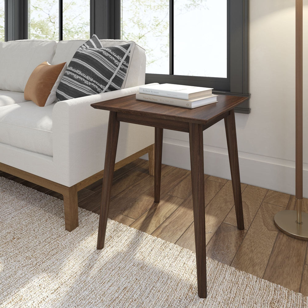 Mid-Century Modern Square Side Table Side Table Plank+Beam Walnut 