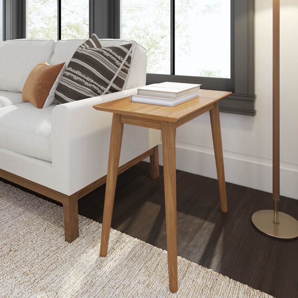 Mid-Century Modern Rectangular Side Table Side Table Plank+Beam Pecan 