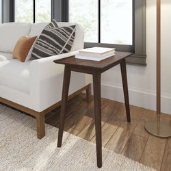 Mid-Century Modern Rectangular Side Table Side Table Plank+Beam Walnut 