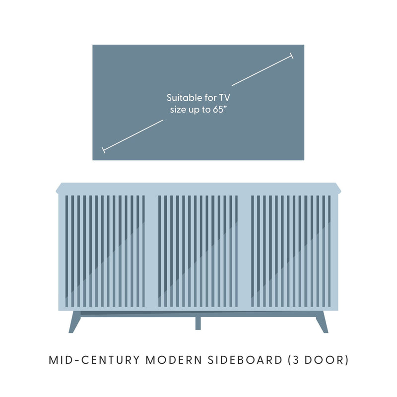 Mid-Century Modern 3-Door Sideboard - 59" Sideboard Plank+Beam 