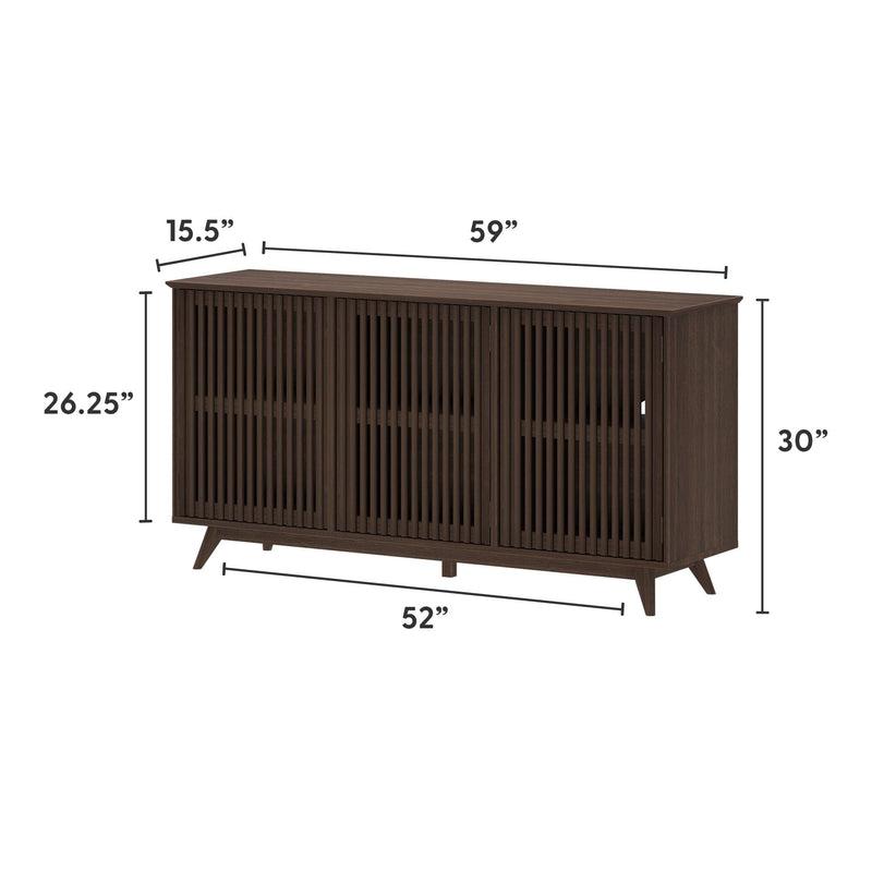Mid-Century Modern 3-Door Sideboard - 59" Sideboard Plank+Beam 